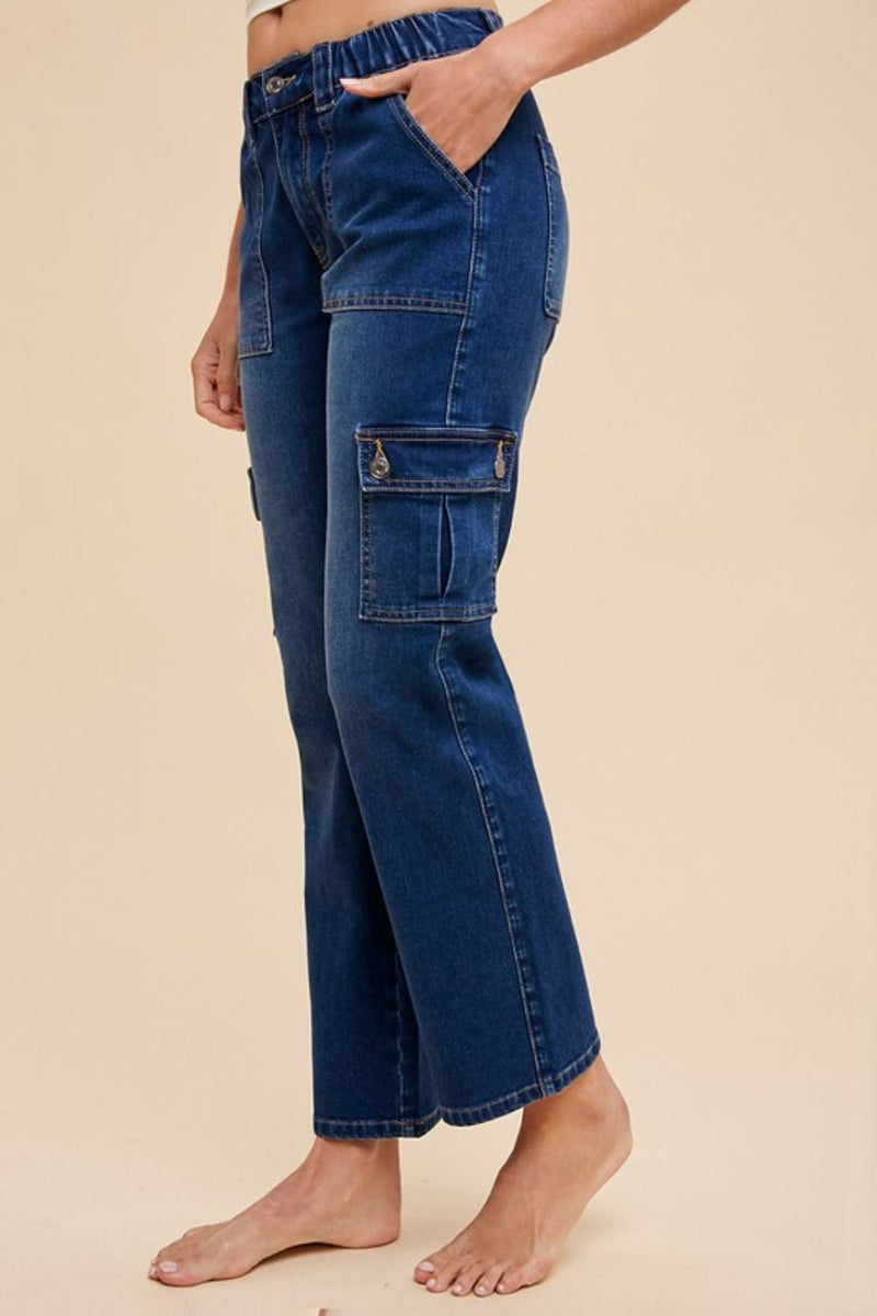 Annie Wear Straight Leg Jeans with Cargo Pockets Trandify deal