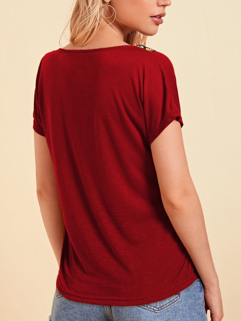 V-Neck Short Sleeve T-Shirt Trandify deal