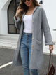 Pocketed Button Up Long Sleeve Hooded Cardigan Trandify Deal