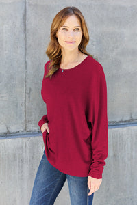 Double Take Full Size Round Neck Long Sleeve T-Shirt Trandify Deal