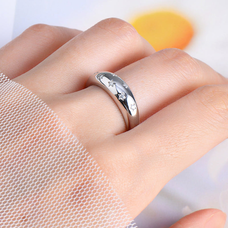 925 Sterling Silver Inlaid Moissanite Star Ring Trandify Deal