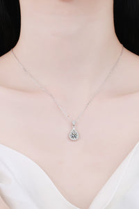 2 Carat Moissanite Teardrop Pendant 925 Sterling Silver Necklace Trandify deal