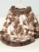 Furry Contrast Three-Quarter Poncho Trandify Deal