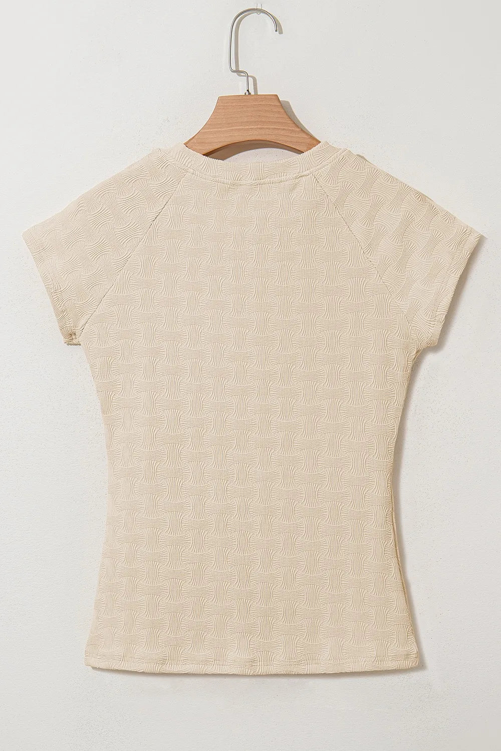 Women’s Textured Crew Neck Slim Fit T-Shirt – Casual Cap Sleeve Top for USA Fashion