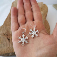 Silver-Plated Snowflakes Earrings Trandify Deal