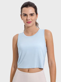 Millennia Drawstring Cutout Round Neck Active Tank Trandify deal