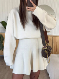 Women's ribbed knit sweater dress long sleeve mini fall outfit casual dress