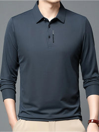 Men’s Plus Size Long Sleeve Polo Shirt – Classic Collar for Big & Tall Men – Business Casual Workwear