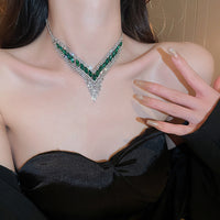 Copper Rhinestone Earrings and Necklace Jewelry Set Trandify Deal