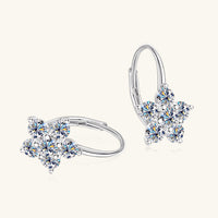 1.2 Carat 925 Sterling Silver Moissanite Flower Huggie Earrings Trandify Deal
