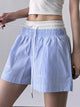 Women’s striped drawstring waist casual shorts for summer