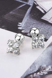 Moissanite 925 Sterling Silver Four-Leaf Clover Shape Earrings Trandify Deal