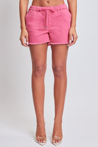 YMI Jeanswear Full Size Drawstring Raw Hem Shorts Trandify deal