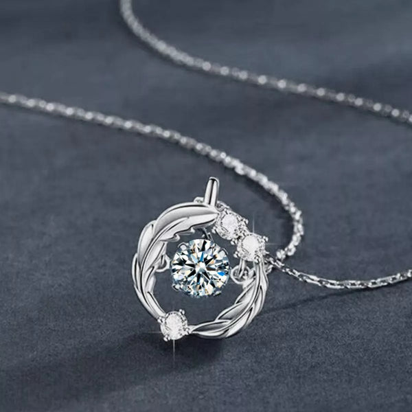 0.5ct Moissanite Pendant Necklace for Women - 925 Sterling Silver