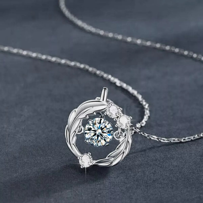 0.5ct Moissanite Pendant Necklace for Women - 925 Sterling Silver