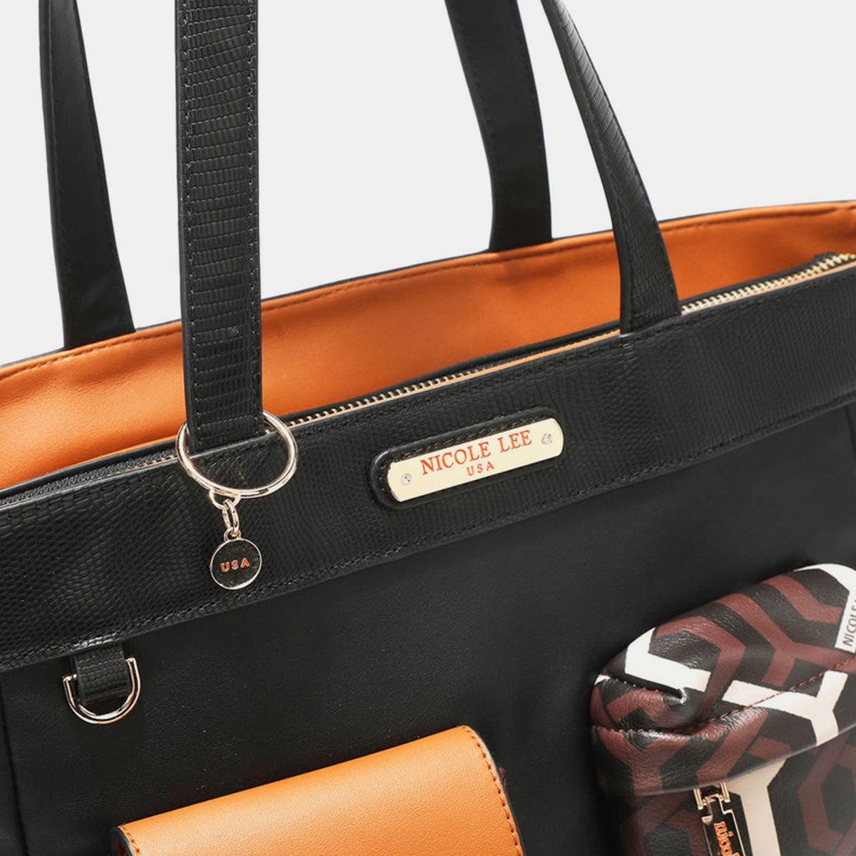 Nicole Lee USA Geometric Pattern Tote Bag Trandify deal