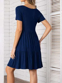 Round Neck Short Sleeve Mini Tee Dress Trandify deal