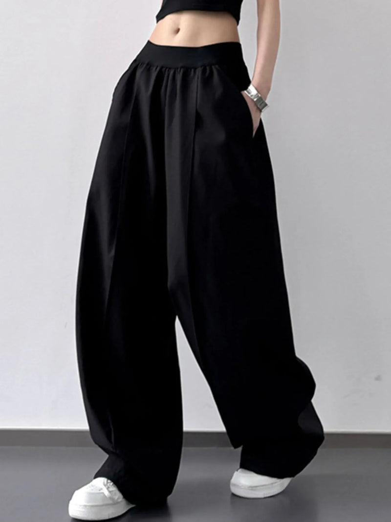Women's Oversized Wide Leg Casual Pants – High Waisted Loose Fit Lounge Trousers – Trendy Plus Size Boho Streetwear