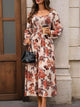 Floral smocked mini dress with ruffled flounce sleeves for women