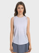 Women’s Cutout Back Active Tank Top – Cropped Yoga Tee for Workouts