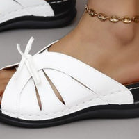 Tied Open Toe Low Heel Sandals Trandify Deal