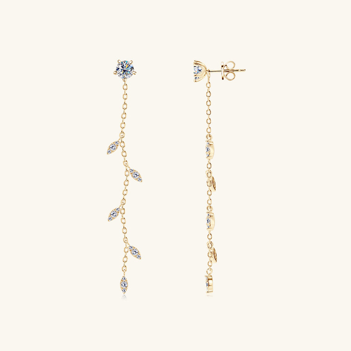 1.38 Carat Moissanite 925 Sterling Silver Leaf Earrings Trandify Deal