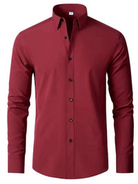 Men’s Plus Size Button-Up Long Sleeve Shirt – Big & Tall Relaxed Fit Casual Formal Stretch Fabric – Trendy Office & Party Wear