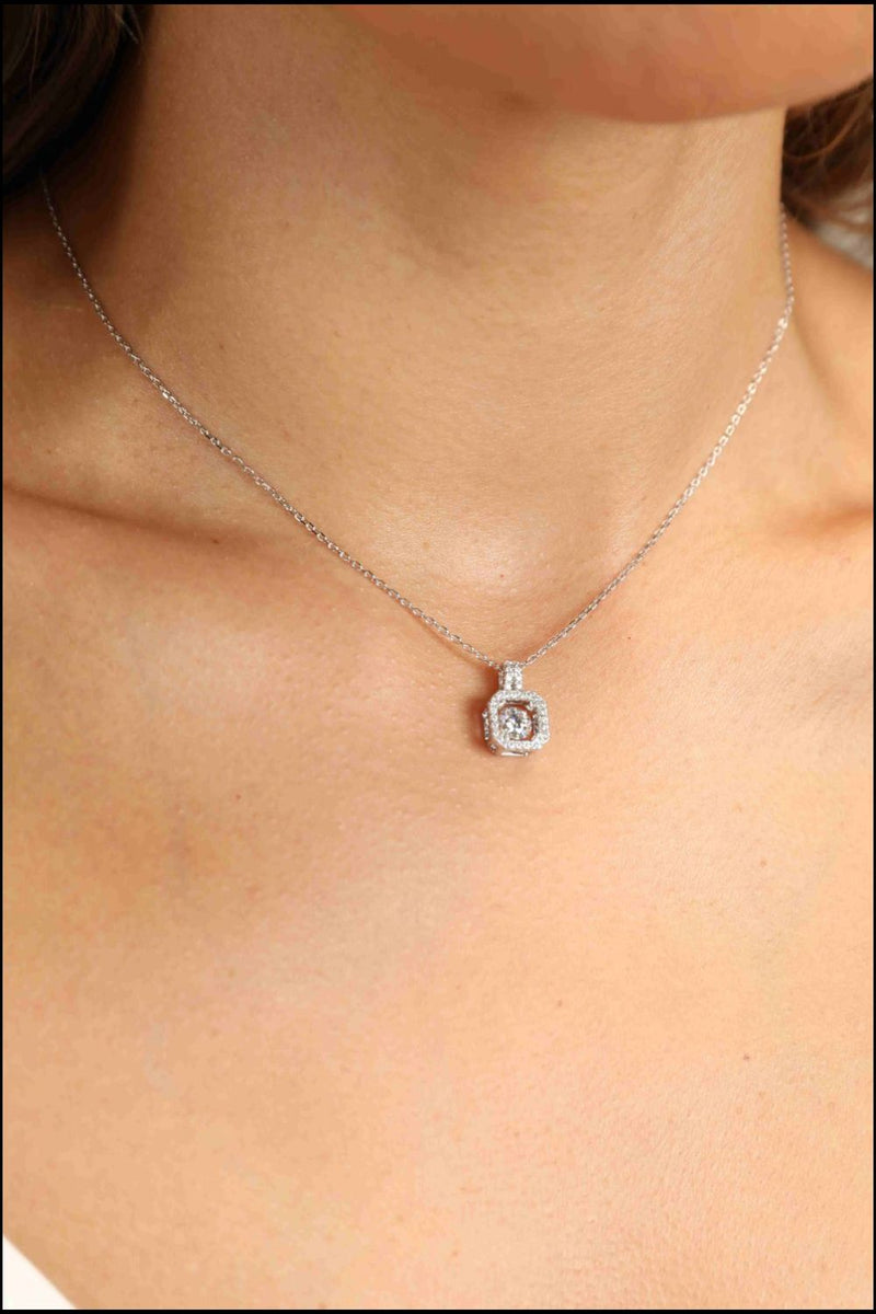 Adored Moissanite 925 Sterling Silver Necklace Trandify Deal