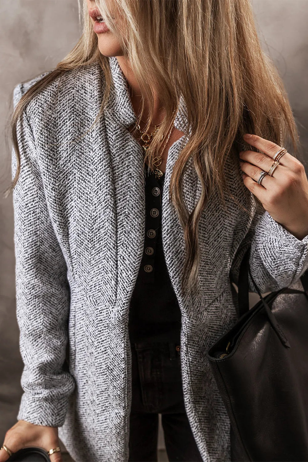 Open Front Long Sleeve Jacket Trandify Deal