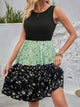 Printed Round Neck Sleeveless Dress Trandify Deal