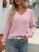 Mandy V-Neck Long Sleeve Sweater Trandify Deal