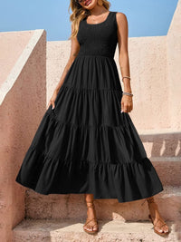 Tiered Smocked Wide Strap Dress Trandify Deal