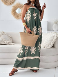 Printed Spaghetti Strap Sleeveless Maxi Dress Trandify Deal