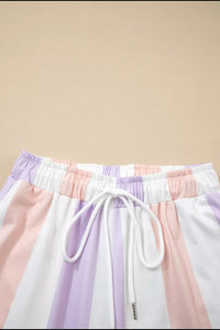 Women's Striped Drawstring Pants with Pockets - Comfy Casual Wear