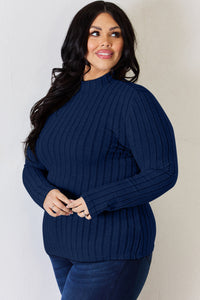 Basic Bae Full Size Ribbed Mock Neck Long Sleeve T-Shirt Trandify Deal
