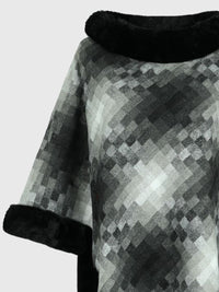 Faux Fur Trim Poncho Trandify Deal