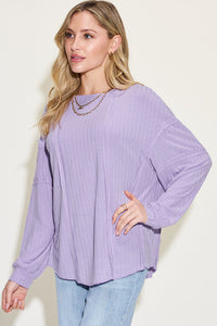 Basic Bae Full Size Ribbed Round Neck Long Sleeve T-Shirt Trandify Deal