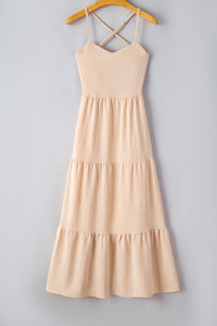 Tiered Crisscross Spaghetti Strap Dress Trandify deal