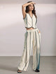 Stripe Vest and Pants Set worn by a model for a chic outfit idea.
