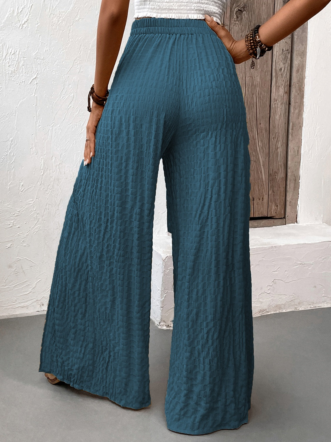 Tied Slit Wide Leg Pants Trandify deal