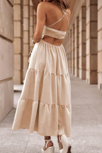 Tiered Crisscross Spaghetti Strap Dress Trandify deal