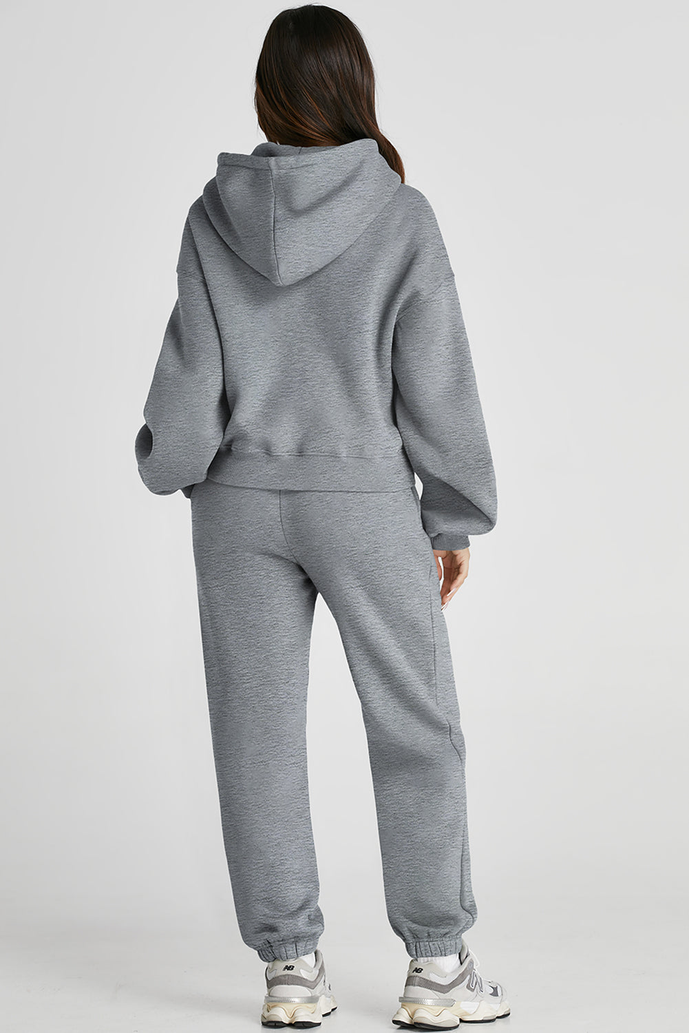Dropped Shoulder Hooded Top and Pants Active Set Trandify Deal