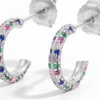 925 Sterling Silver Contrast Zircon Earrings Trandify Deal