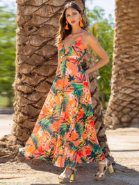 Twisted Printed V-Neck Cami Dress Trandify deal
