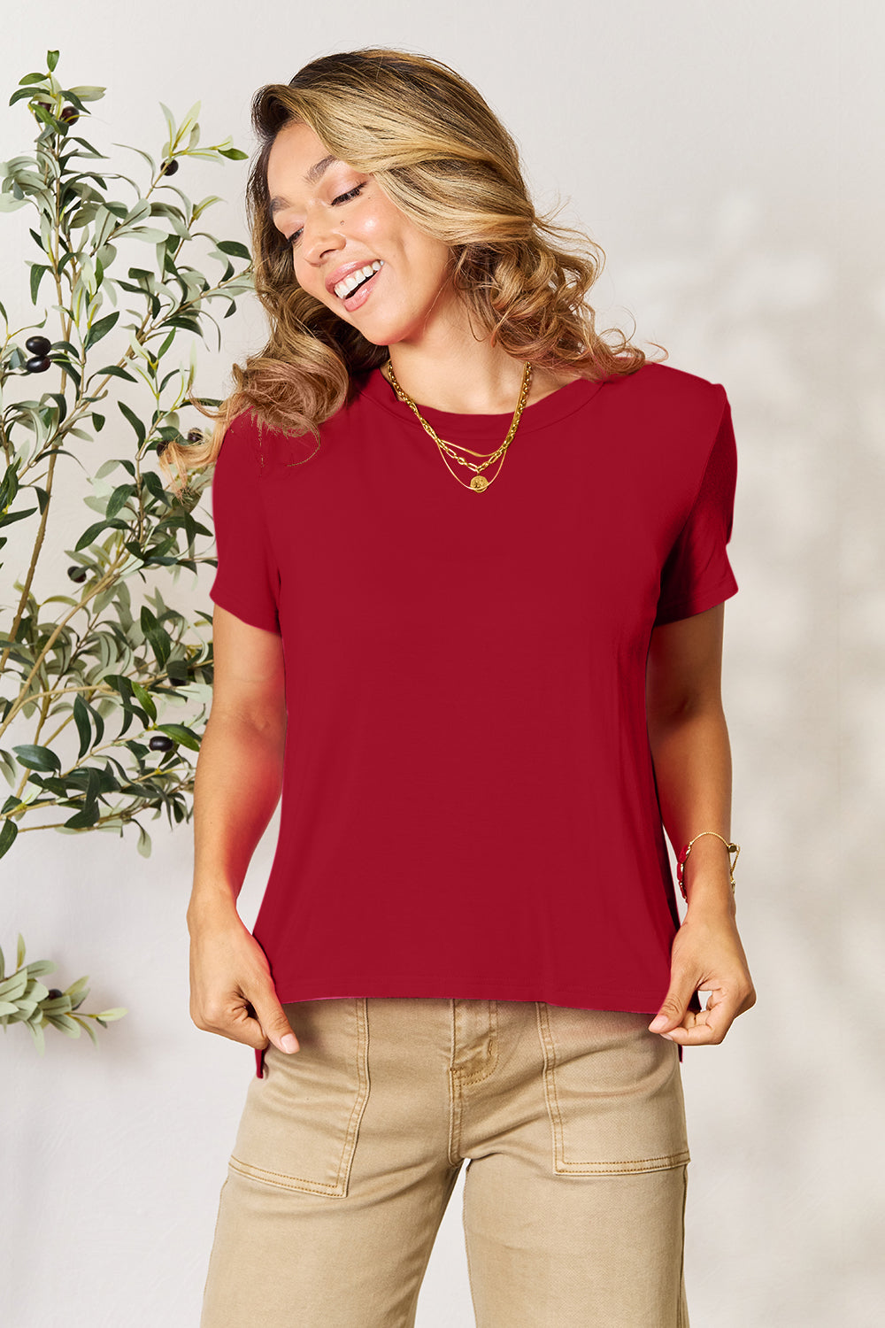 Basic Bae Full Size Round Neck Short Sleeve T-Shirt Trandify deal