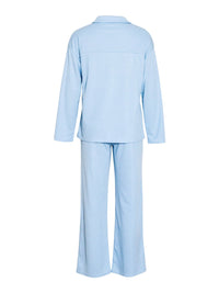 Collared Neck Long Sleeve Top and Drawstring Pants Set Trandify Deal