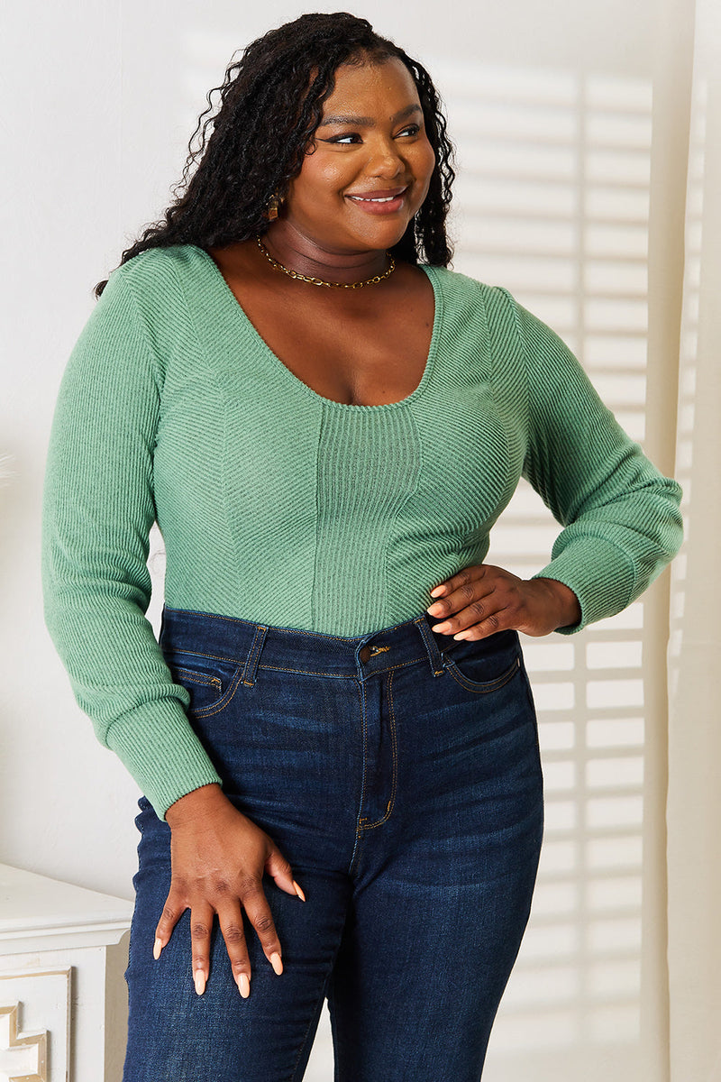 Basic Bae Scoop Neck Long Sleeve Top Trandify deal