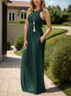 Pocketed Round Neck Sleeveless Dress Trandify Deal