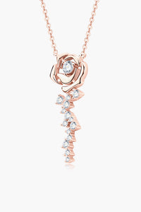 925 Sterling Silver 18K Rose Gold-Plated Pendant Necklace Trandify Deal