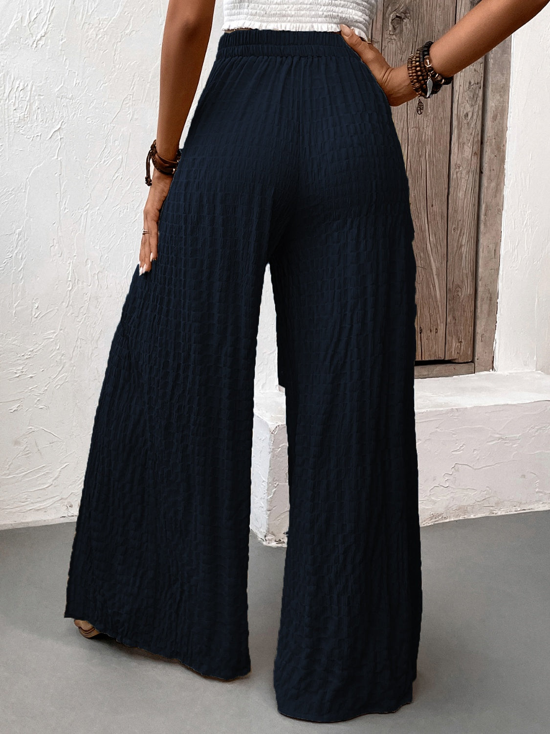 Tied Slit Wide Leg Pants Trandify deal